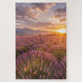 Sunset Lavender Field Jigsaw Puzzle ジグソーパズル