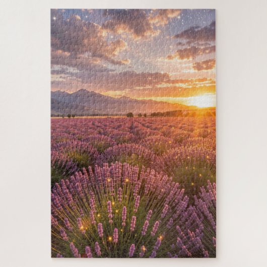 Sunset Lavender Field Jigsaw Puzzle ジグソーパズル (縦)
