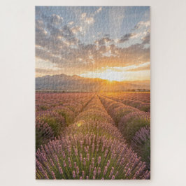 Sunset Lavender Field Jigsaw Puzzle ジグソーパズル