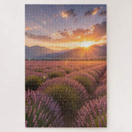 Sunset Lavender Field Jigsaw Puzzle ジグソーパズル