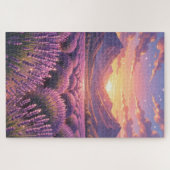 Sunset Lavender Field Jigsaw Puzzle ジグソーパズル (横)
