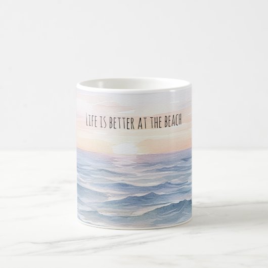 Sunset Life is Better at the Beach コーヒーマグカップ (中央)