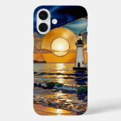 Sunset Lighthouse Phone Case Ocean Glow Case-Mate iPhoneケース (裏面)