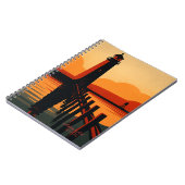 Sunset Lighthouse Silhouette ノートブック (左側)