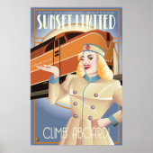 Sunset Limited Railway vintage poster ポスター (正面)