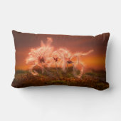 Sunset Macro Nature Scene of Moss and Plant  ランバークッション (裏面)