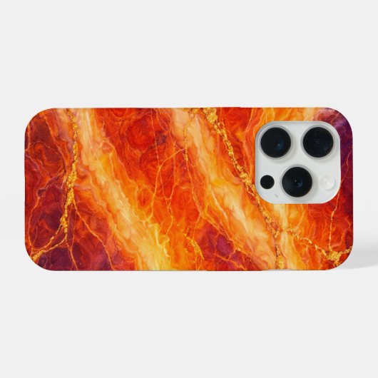 Sunset Marble with Gold Veining iPhoneケース (裏面横)