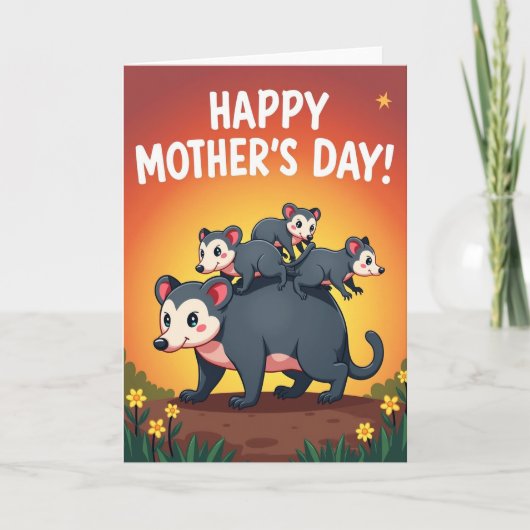 Sunset Marsupial Family Card カード (正面)