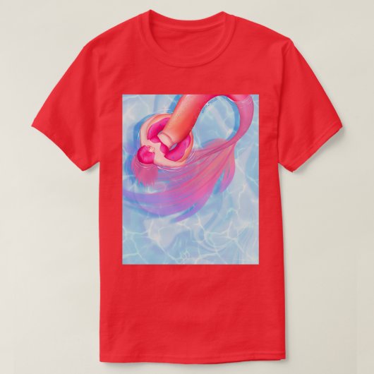 Sunset mermaid in a donut float tシャツ (デザイン正面)