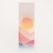 Sunset Mountain Custom Yoga Mat Soft Pastel Land  ヨガマット (正面)