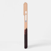 Sunset Mountain Forest Nature Illustration iPhoneケース (左側面)