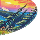 Sunset Mountain Lake Majesty Art カッティングボード (角)