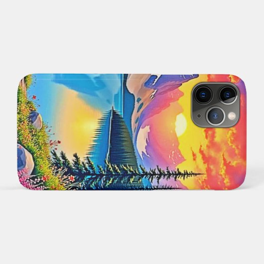 Sunset Mountain Lake Majesty Art Case-Mate iPhoneケース (裏面(横))