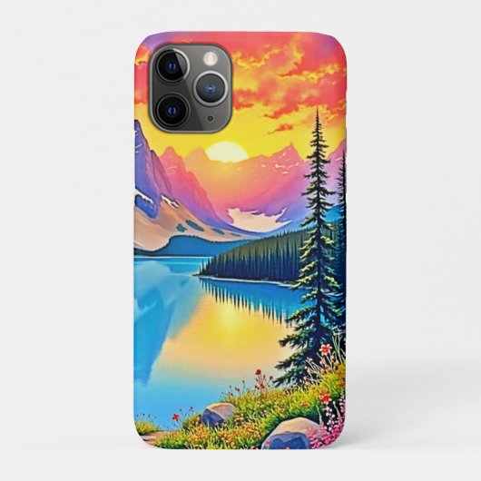 Sunset Mountain Lake Majesty Art Case-Mate iPhoneケース (裏)
