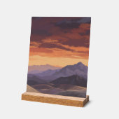 Sunset Mountain Range Vector Landscap アクリルサイン (傾斜)