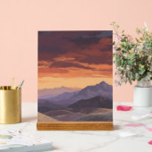 Sunset Mountain Range Vector Landscap アクリルサイン (ウェディング)