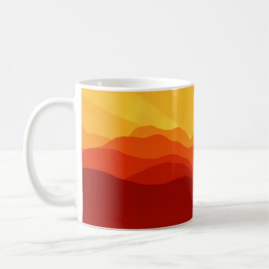 Sunset Mountains Banner コーヒーマグカップ (左)