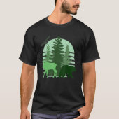 Sunset Nature Pine Tree Aesthetic Minimalist Woodl Tシャツ (正面)