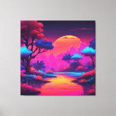 Sunset night sky AI art  キャンバスプリント (正面)