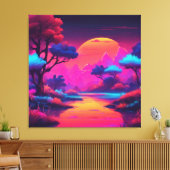 Sunset night sky AI art  キャンバスプリント (インサイチュ (リビング))