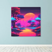 Sunset night sky AI art  キャンバスプリント (インサイチュ (ウッドフロア))