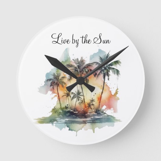 Sunset Oasis, custom ラウンド壁時計 (正面)