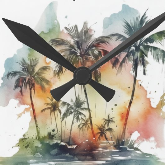 Sunset Oasis, custom ラウンド壁時計