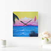 Sunset Ocean  スクエア壁時計 (ホーム)