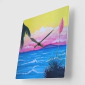 Sunset Ocean  スクエア壁時計 (傾斜)