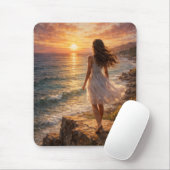 Sunset Ocean Aesthetic Mouse Pad マウスパッド (マウス)