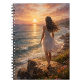 Sunset Ocean Aesthetic Spiral Photo Notebook ノートブック