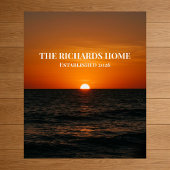 Sunset Ocean Custom Name Design ポスター