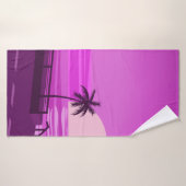 Sunset, ocean, evening, palm trees sea shore, バスタオル (バスタオル)