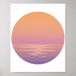 Sunset Ocean Minimalist Poster – Hand-Drawn Tropic ポスター