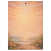 Sunset Ocean Oil Painting Clipboard クリップボード (裏面)