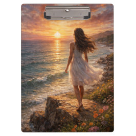 Sunset Ocean Oil Painting Clipboard クリップボード