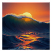 sunset ocean wall art ポスター (正面)