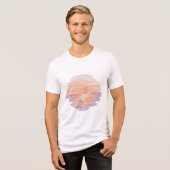 Sunset Ocean Waves – Minimalist Hand-Drawn T-Shirt トライブレンドTシャツ (正面全面)
