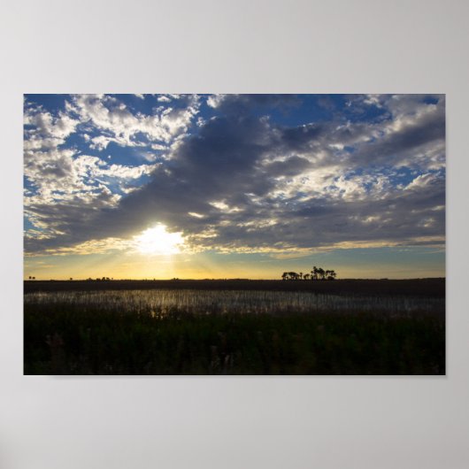 Sunset on Kissimmee Prarie Preserve, Florida ポスター (正面)