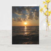 Sunset on Lake Superior Greeting Card カード (黄色い花)