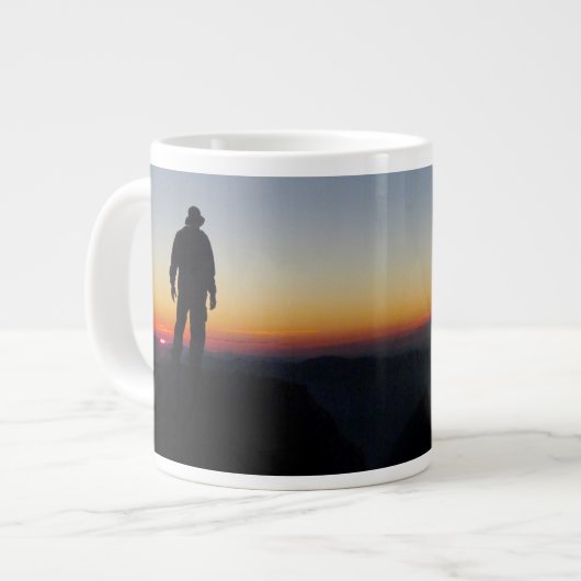 Sunset on Mt Whitney - John Muir Trail ジャンボコーヒーマグカップ (正面左)