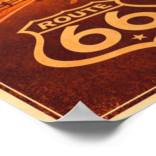 Sunset on Route 66 Litho ポスター (角)