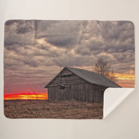 SUNSET on the FARM シェルパブランケット (正面(横))