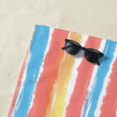 Sunset on the Horizon Waterカラーのストライプ ビーチタオル (インサイチュ)