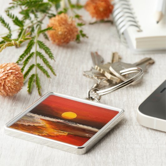 Sunset on the Pacific, by Gary Poling キーホルダー (側面)