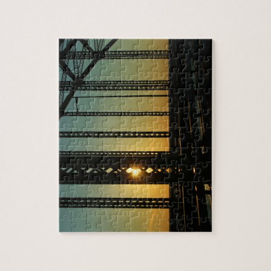 Sunset on the Robert Moses Bridge Long Island NY ジグソーパズル (縦)