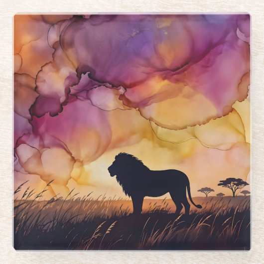 Sunset on the Savanna ガラスコースター (正面)