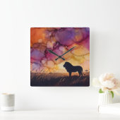 Sunset on the Savanna スクエア壁時計 (ホーム)