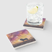 Sunset on the Savanna ストーンコースター (横)