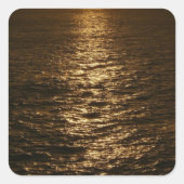 Sunset on the Water抽象芸術写真 スクエアシール (正面)